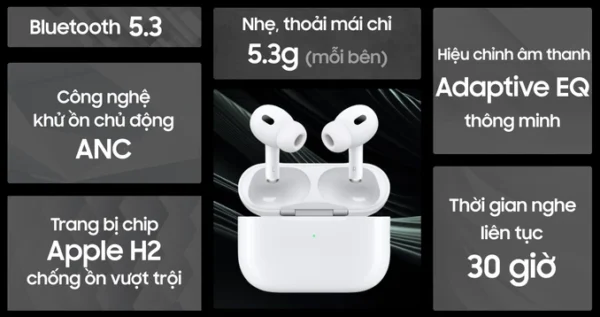 Tai nghe Bluetooth Apple AirPods Pro 2 2023 USB-C - Hình ảnh 8