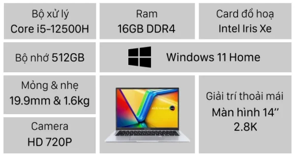 Laptop ASUS Vivobook 15 OLED A1505VA-MA469W - Hình ảnh 11