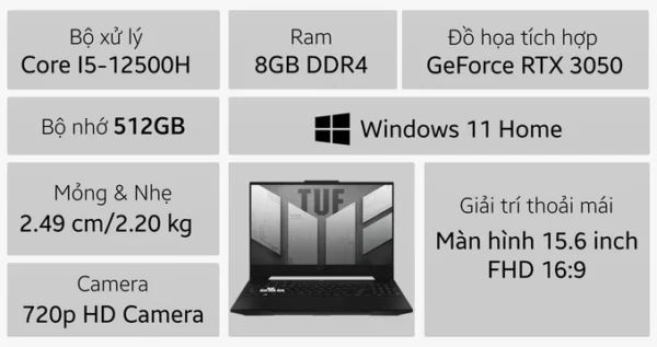 Laptop ASUS TUF Gaming F15 FX507ZC4-HN095W - Hình ảnh 10