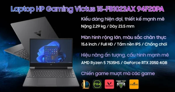 Laptop HP Gaming Victus 15-FB1023AX 94F20PA - Hình ảnh 9