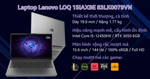 Laptop Lenovo LOQ 15IAX9 83GS001QVN - Hình ảnh 17