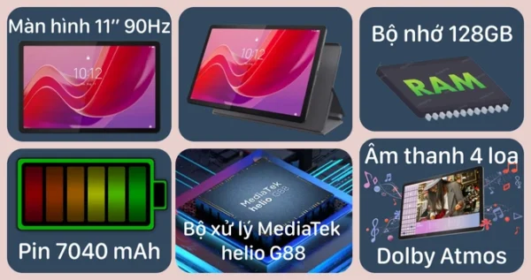 Máy Tính Bảng Lenovo Tab M11 4G 8GB 128GB ZADB0162VN - Hình ảnh 4